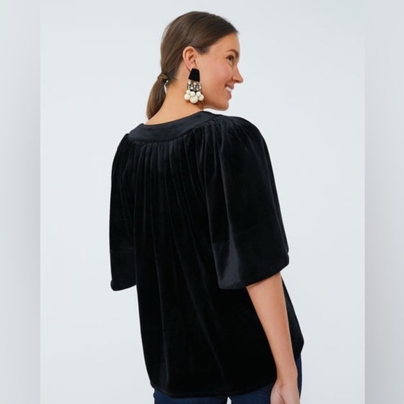 TUCKERNUCK POMANDER PLACE Black Velvet Finley Flutter Sleeve Top medium - Picture 10 of 10
